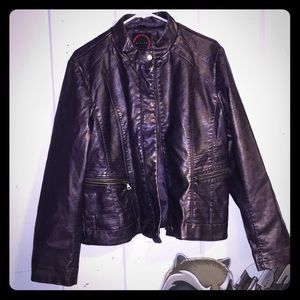 Purple faux leather jacket